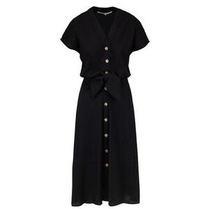 Veronica Beard Giana Linen Button Down Midi Dress Women’s Black Size 6